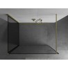 Mexen Kioto Walk-in shower wall 90 x 80 cm, black frame, brushed gold - 800-090-212-55-70-080