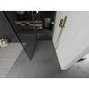 Mexen Kioto Walk-in shower wall 90 x 80 cm, black frame, brushed gold - 800-090-212-55-70-080