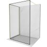 Mexen Kioto Walk-in Shower Wall 110 x 90 cm, Black Pattern, Brushed Gold - 800-110-212-55-70-090