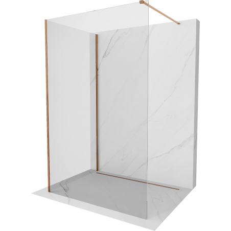 Mexen Kioto shower wall Walk-in 130 x 70 cm, transparent, rose gold - 800-130-212-60-00-070