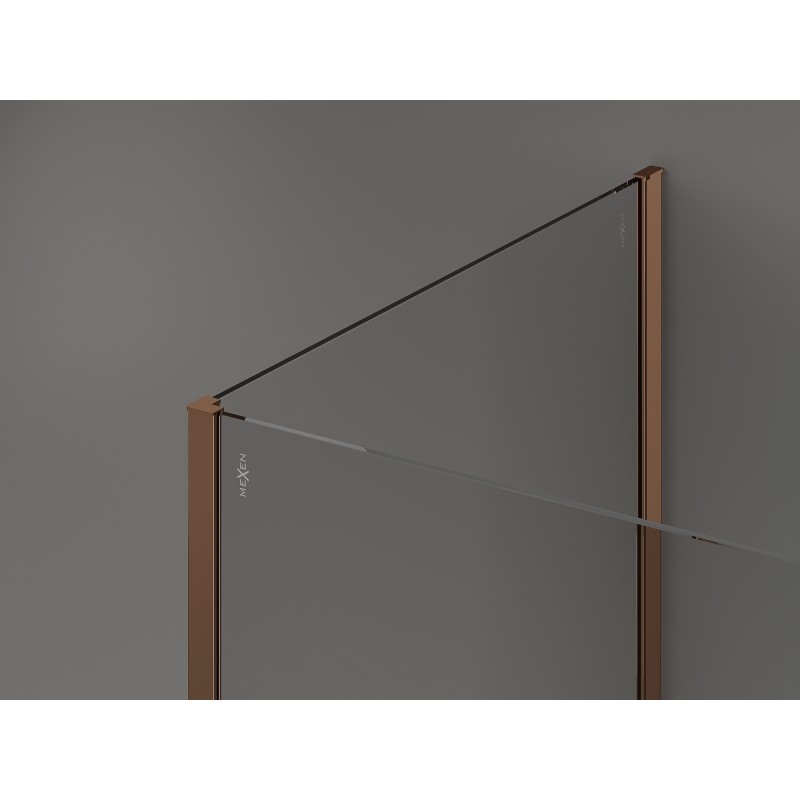 Mexen Kioto Walk-in Shower Wall 140 x 70 cm, transparent, pink gold - 800-140-212-60-00-070