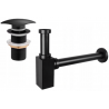 Mexen half-basin square waste with click-clack plug, without overflow, black - 7991660-70