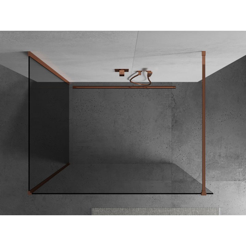 Mexen Kioto Walk-in Shower Wall 90 x 90 cm, transparent, rose gold - 800-090-212-60-00-090