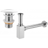 Mexen square washbasin siphon with a click-clack plug, without overflow, Chrome - 7991660-00