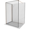 Mexen Kioto Walk-in Shower Screen 110 x 70 cm, Black Frame, Pink Gold - 800-110-212-60-70-070