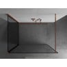 Mexen Kioto Walk-in Shower Screen 110 x 70 cm, Black Frame, Pink Gold - 800-110-212-60-70-070