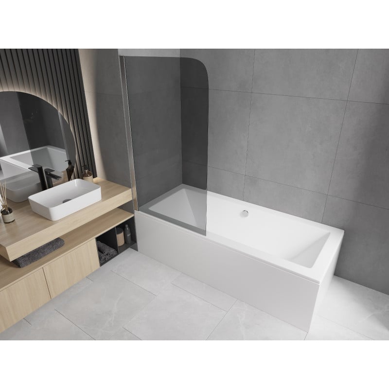 Mexen Felix 1-wing bath screen 70 x 140 cm, graphite, chrome - 890-070-001-01-40