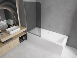Mexen Felix 1-wing bath screen 70 x 140 cm, graphite, chrome - 890-070-001-01-40