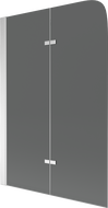 Mexen Felix 2-wing bathtub screen 80 x 140 cm, Graphite, Chrome - 890-080-002-01-40