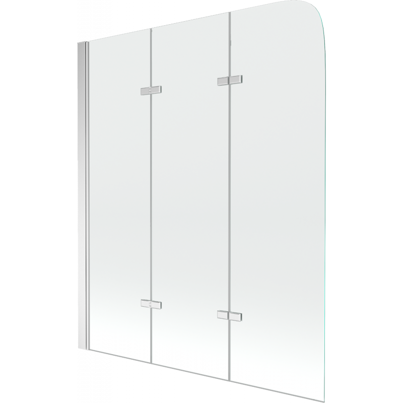 Mexen Felix 3-wing bathtub screen 120 x 140 cm, Transparent, Chrome - 890-120-003-01-00