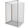 Mexen Kioto Walk-in Shower Screen 130 x 80 cm, Black Frame, Rose Gold - 800-130-212-60-70-080