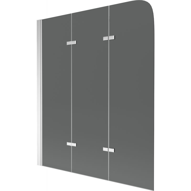 Mexen Felix 3-panel bathtub screen 120 x 140 cm, graphite, chrome - 890-120-003-01-40