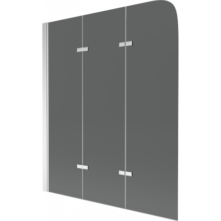 Mexen Felix 3-panel bathtub screen 120 x 140 cm, graphite, chrome - 890-120-003-01-40