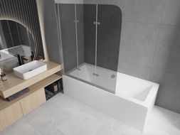 Mexen Felix 3-panel bathtub screen 120 x 140 cm, graphite, chrome - 890-120-003-01-40