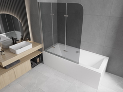 Mexen Felix 3-wing bathtub screen 120 x 140 cm, Graphite, Chrome - 890-120-003-01-40