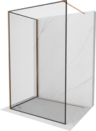 Mexen Kioto Walk-in Shower Wall 110 x 100 cm, Black Frame, Rose Gold - 800-110-212-60-70-100