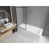 Mexen Alex 1-Leaf Bathtub Screen 80 x 140 cm, Black Frame - 893-080-001-70-70