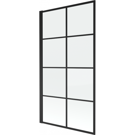 Mexen Alex 1-panel bathtub screen 80 x 140 cm, black grid fix - 893-080-000-70-77