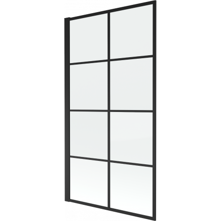 Mexen Alex 1-panel shower screen 80 x 140 cm, black grid fix - 893-080-000-70-77