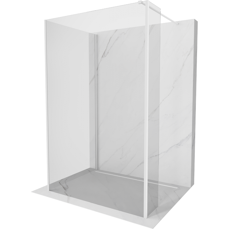 Mexen Kioto Walk-in Shower Screen 135 x 120 x 30 cm, transparent, white - 800-135-120-221-20-00-030