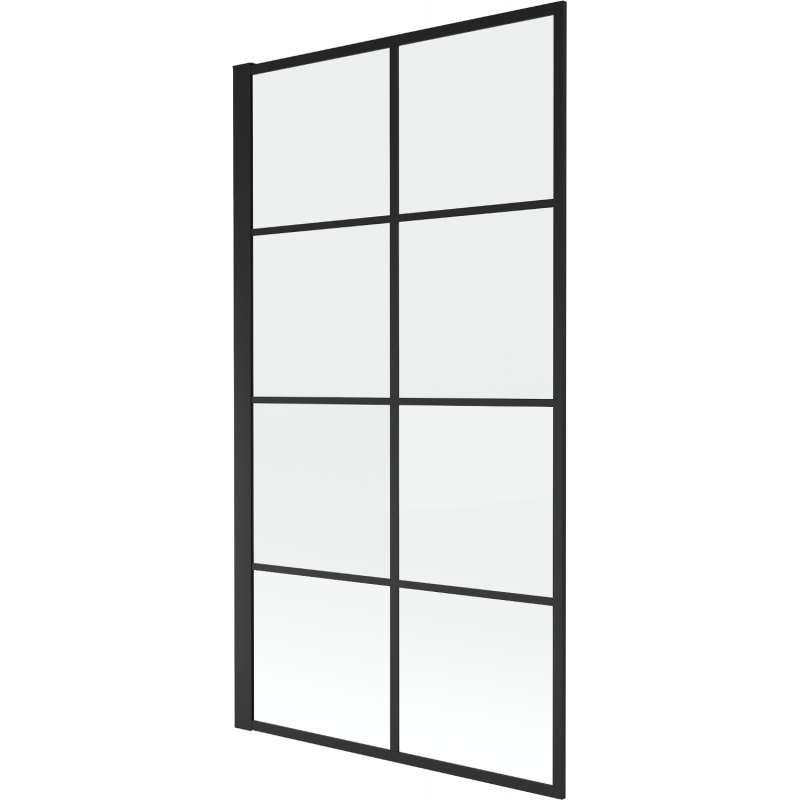 Mexen Alex 1-panel bath screen 70 x 140 cm, black grid fix - 893-070-000-70-77