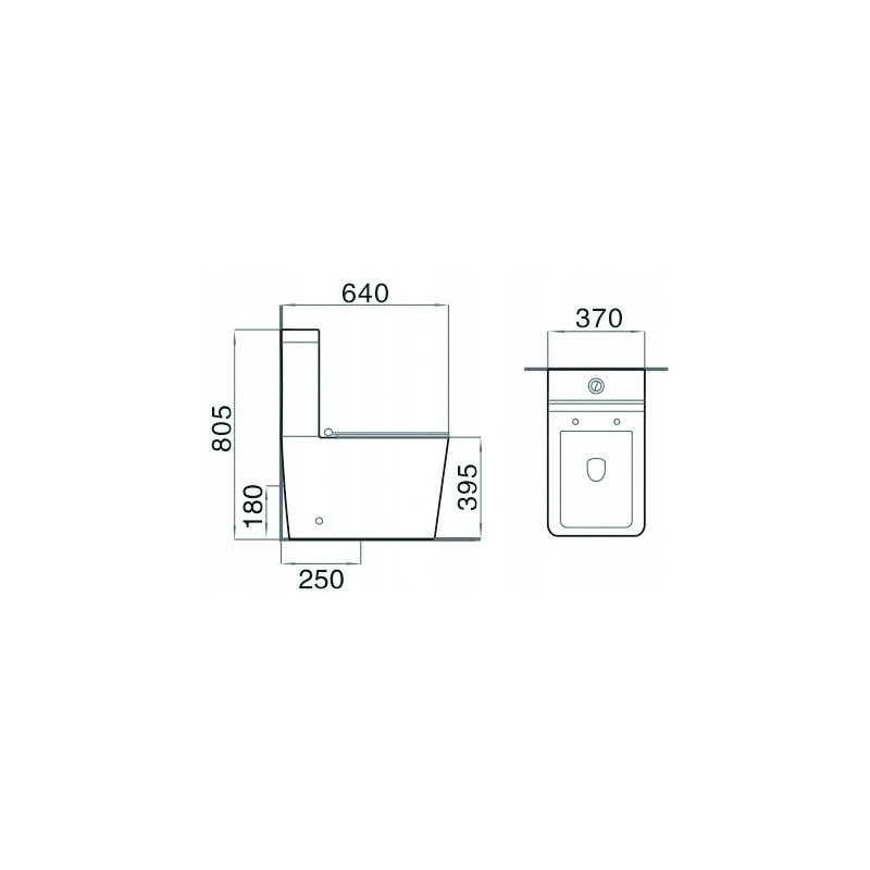 Mexen Cube compact toilet with soft-closing seat, white - 31014000