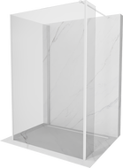 Mexen Kioto Walk-in Shower Wall 140 x 70 x 40 cm, transparent, white - 800-140-070-221-20-00-040