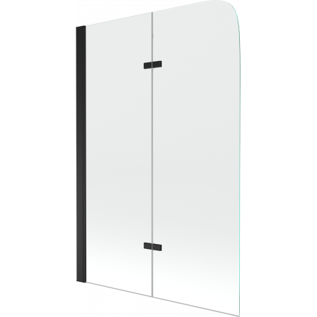 Mexen Felix 2-wing bathtub screen 100 x 140 cm, Transparent, Black - 890-100-002-70-00