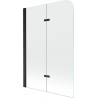 Mexen Felix 2-panel bath screen 100 x 140 cm, transparent, black - 890-100-002-70-00