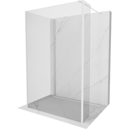 Mexen Kioto Walk-in Shower Wall 110 x 80 x 40 cm, transparent, white - 800-110-080-221-20-00-040