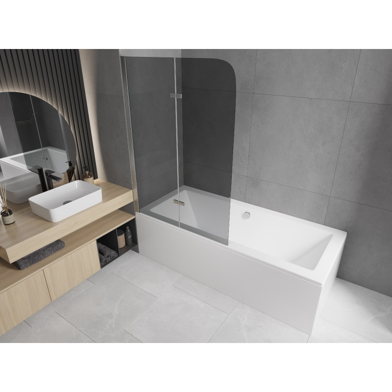 Mexen Felix 2-panel bathtub screen 100 x 140 cm, graphite, chrome - 890-100-002-01-40