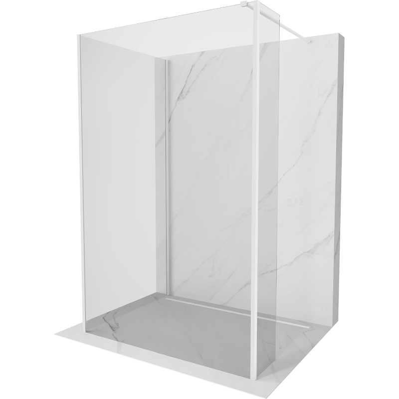Mexen Kioto shower screen Walk-in 120 x 90 x 40 cm, transparent, white - 800-120-090-221-20-00-040
