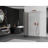 Mexen Kioto Walk-in Shower Wall 110 x 95 cm, Transparent, Brushed Copper - 800-110-212-65-00-095