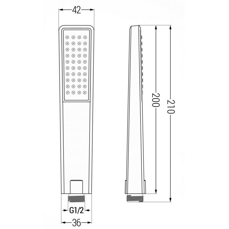 Mexen R-72 1-Function Shower Handle, Black - 79572-70