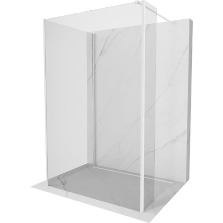 Mexen Kioto shower wall Walk-in 135 x 110 x 40 cm, transparent, white - 800-135-110-221-20-00-040