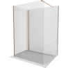 Mexen Kioto Walk-in Shower Wall 125 x 110 cm, Transparent, Brushed Copper - 800-125-212-65-00-110