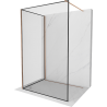 Mexen Kioto Walk-in Shower Wall 130 x 80 cm, Black Pattern, Brushed Copper - 800-130-212-65-70-080