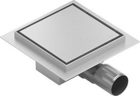 Mexen Flat square floor drain 15 x 15 cm, Chrome - 1010015