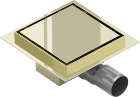 Mexen Flat square floor drain 12 x 12 cm, Gold - 1510012