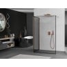 Mexen Kioto shower wall Walk-in 130 x 120 cm, black frame, brushed copper - 800-130-212-65-70-120