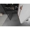 Mexen Kioto Walk-in Shower Wall 130 x 120 cm, Black Pattern, Brushed Copper - 800-130-212-65-70-120