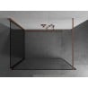 Mexen Kioto shower wall Walk-in 130 x 120 cm, black frame, brushed copper - 800-130-212-65-70-120