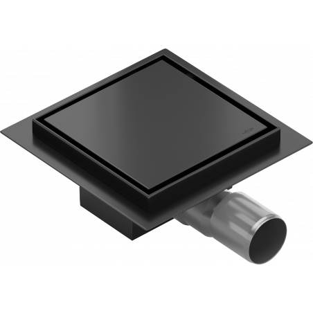 Mexen Flat square floor drain 12 x 12 cm, Black - 1710012