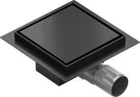 Mexen Flat square floor drain 12 x 12 cm, Black - 1710012