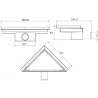 Mexen Flat-T M13 triangular floor drain 20 x 20 cm, inox - 1010320