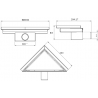 Mexen Flat triangular floor drain 20 x 20 cm, Chrome - 1010320