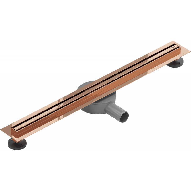 Mexen Flat 360° Slim rotary linear drain 70 cm, rose gold - 1641070