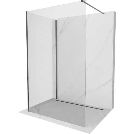 Mexen Kioto Walk-in Shower Wall 120 x 120 cm, Transparent, Brushed Gun Gray - 800-120-212-66-00-120