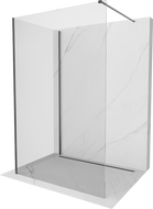 Mexen Kioto Walk-in Shower Screen 130 x 120 cm, Transparent, Brushed Gun Gray - 800-130-212-66-00-120