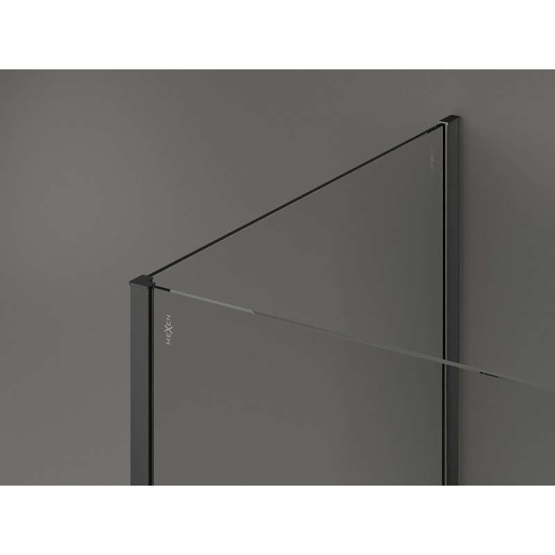 Mexen Kioto Walk-in Shower Screen 130 x 120 cm, Transparent, Brushed Gun Gray - 800-130-212-66-00-120